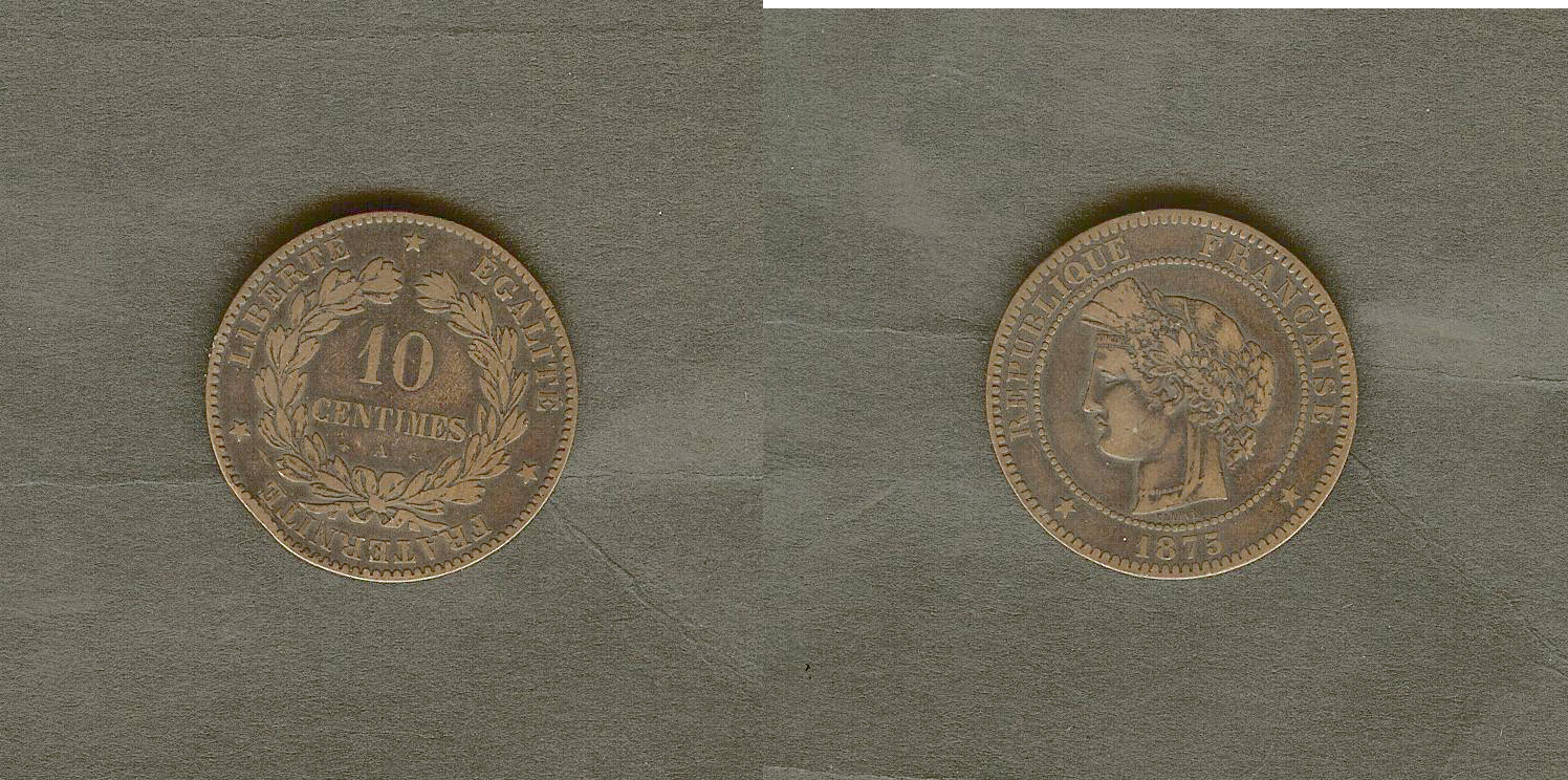 10 centimes Cérès 1875 Paris TB+